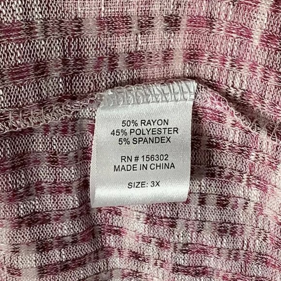 NWT Silverwear 3X Sweater Top Tunic Purple Textured Knit Stretch Stripe Buttons - Picture 8 of 10